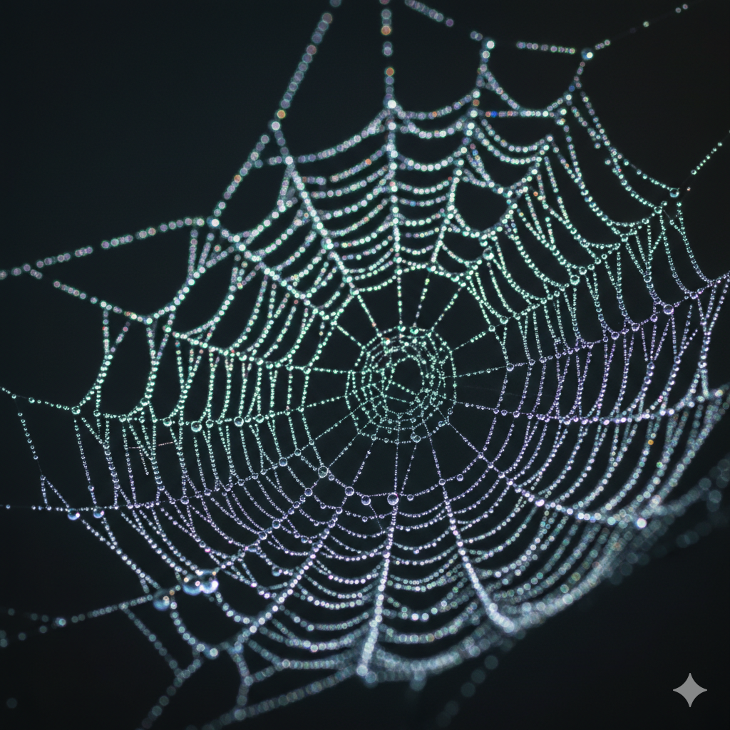 Red de telaraña formando gráficas complejas
