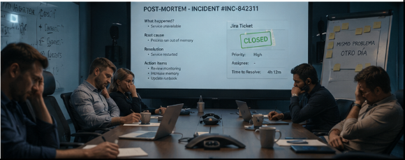 El post-mortem como teatro corporativo