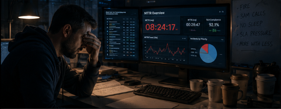 Dashboard MTTR com métricas de vaidade