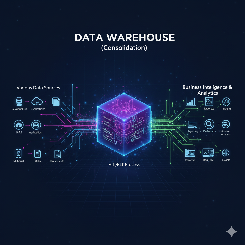 Ilustración de un Data Warehouse