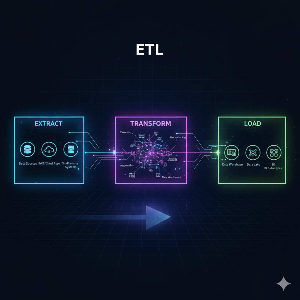 Ilustración de un proceso ETL