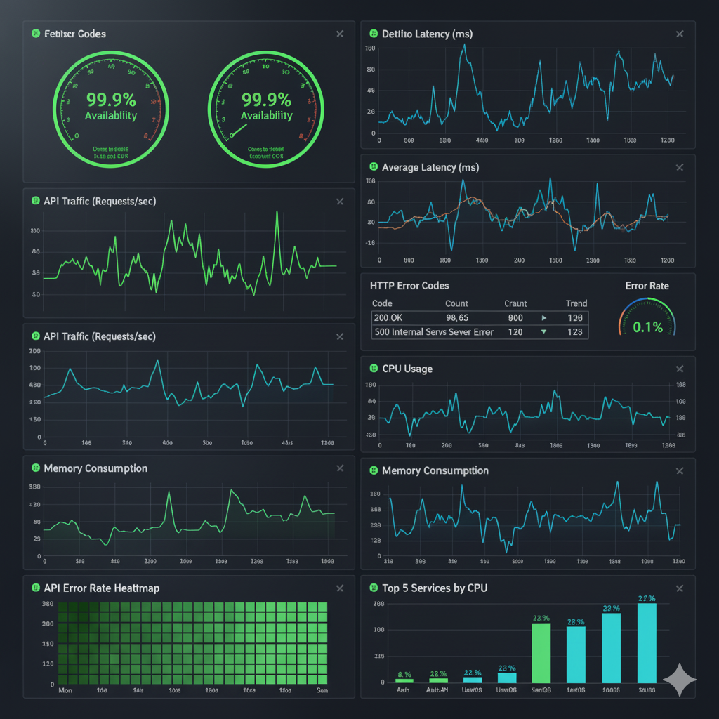 Dashboard de Grafana con KPIs de Negocio